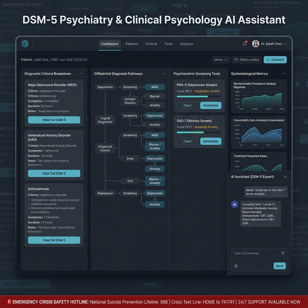 DSM-5 Psychiatry & Clinical Psychology AI Assistant